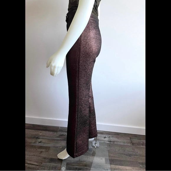 NWT BCBG MAXAZRIA Bronze Metallic Brown Pants 4 S XS - Picture 4 of 7